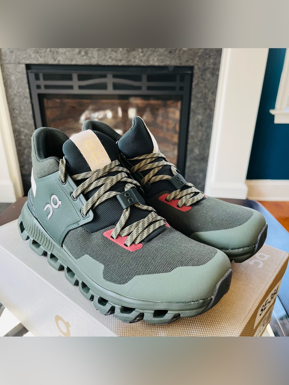 Sz 6.5 On Cloud Hi Edge Stone Pine Jungle/Forest Women's Sneakers 28.99099 - Picture 3 of 7